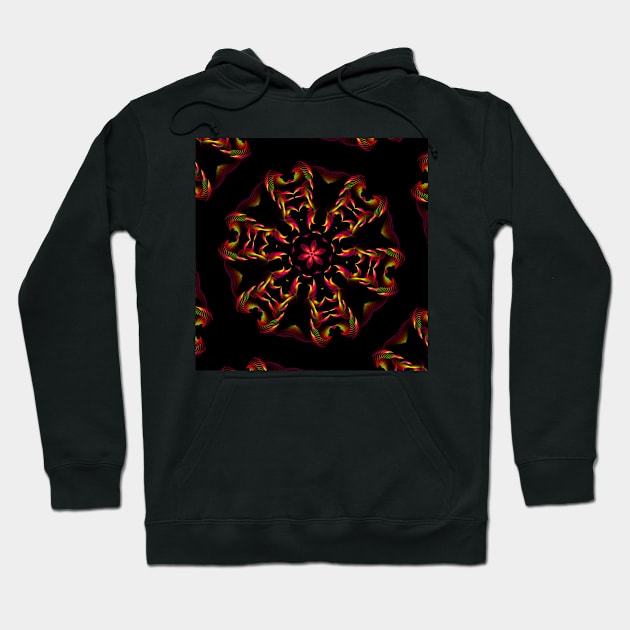 Kaleidoscope Mandala | Fire Flower | Cherie's Art(c)2021 Hoodie by CheriesArt